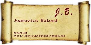 Joanovics Botond névjegykártya